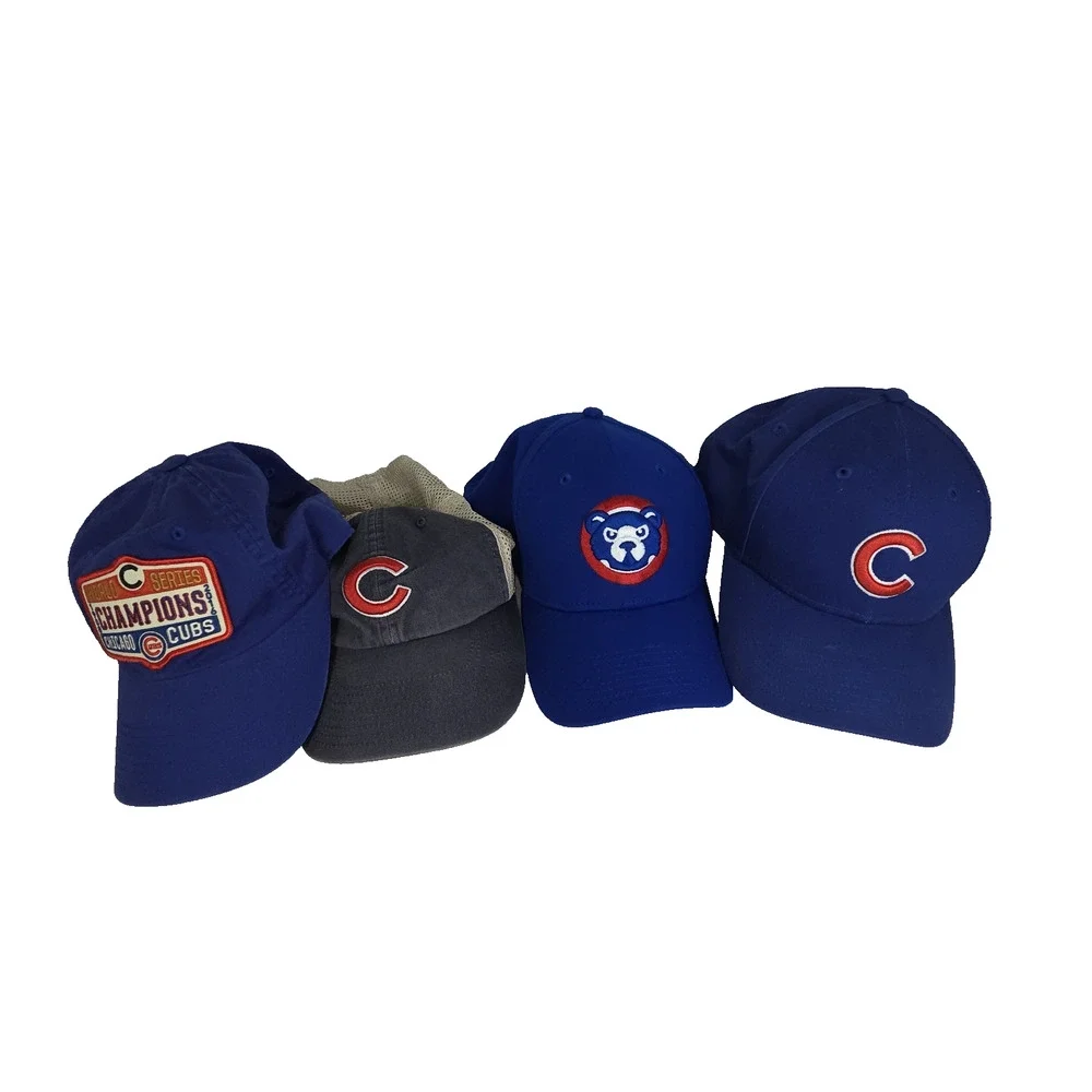 Vtg Chicago Cubs MLB Hats Hat Snapback Adjustable Caps Cap Lot of 4 Baseball Y2k - Picture 1 of 16